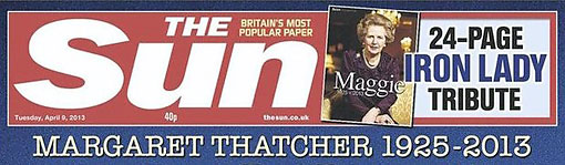 The Sun - Thatcher